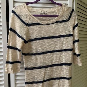 Pink Rose Cream and Blue striped sweater